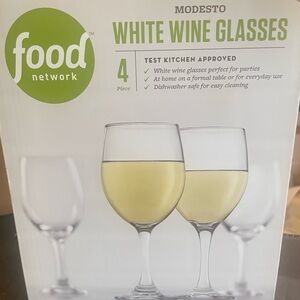 Food Network White Wine Glasses Set of 4 - Clear